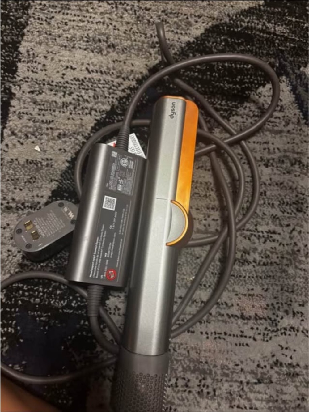 Dyson Hair Straightener in Metallic Gray with Orange Accent